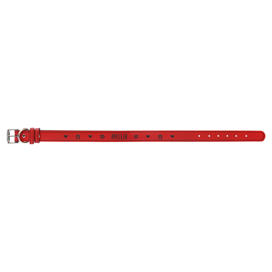 Red Extra Large Leatherette Dog Collar