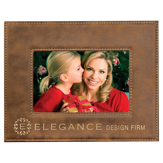 Rustic/Gold 4" x 6" Leatherette Photo Frame