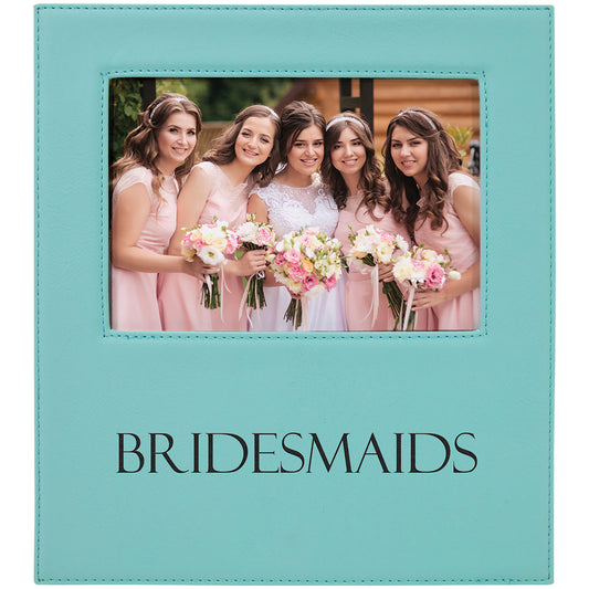 Teal 5" x 7" Leatherette Photo Frame with Engraving Area