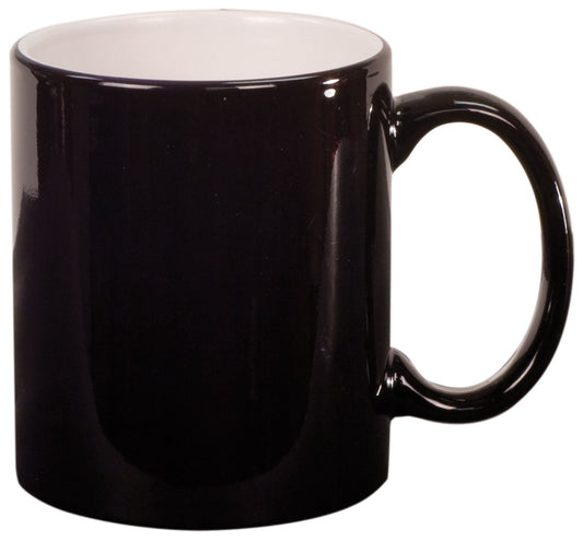 Black 11 oz. Round Ceramic Mug