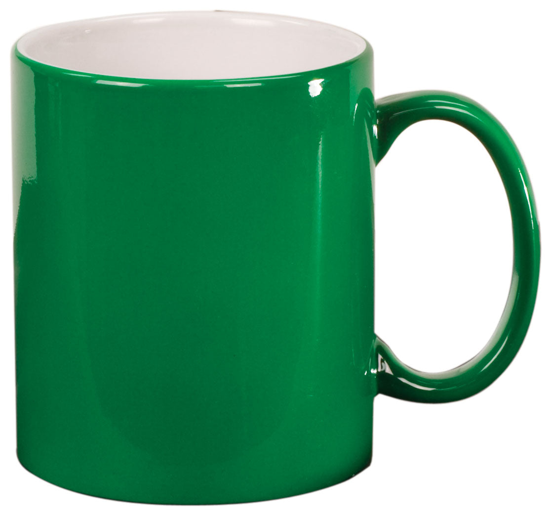 Green 11 oz. Round Ceramic Mug
