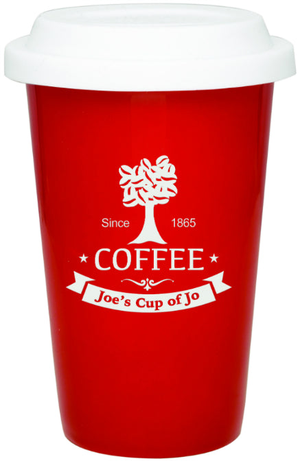 Red 14 oz. Ceramic Latte Mug