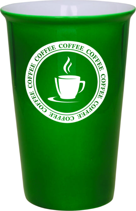 Green 14 oz. Ceramic Latte Mug