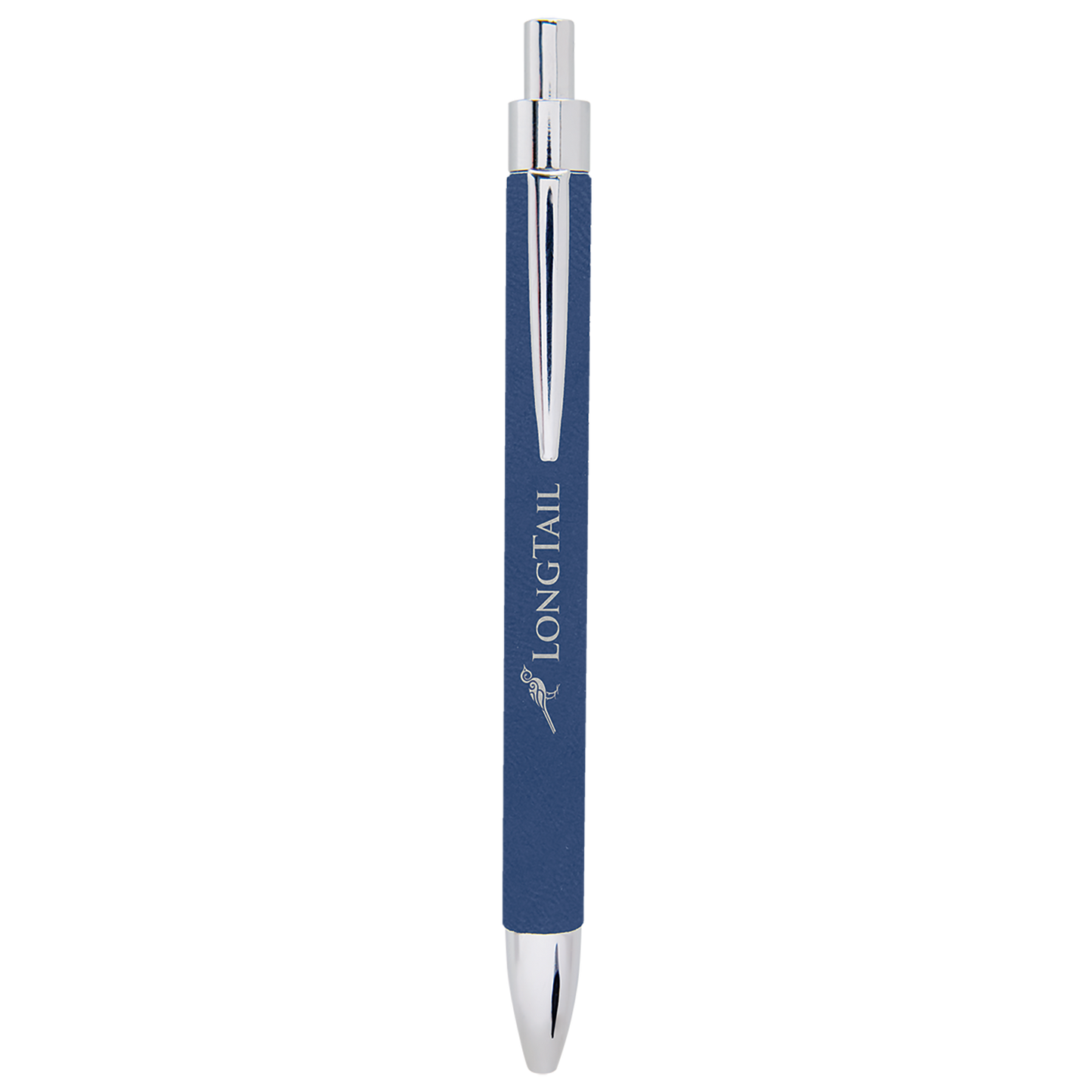 Blue/Silver Leatherette Ballpoint Pen