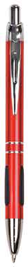 Gloss Red Anodized Aluminum Ballpoint Pen with Rubber Gripper