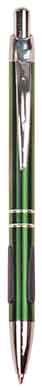 Gloss Green Anodized Aluminum Ballpoint Pen with Rubber Gripper