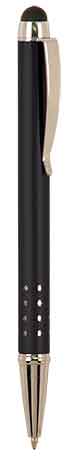 Gloss Black Anodized Aluminum Ballpoint Pen with Stylus