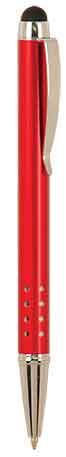 Gloss Red Anodized Aluminum Ballpoint Pen with Stylus