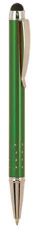 Gloss Green Anodized Aluminum Ballpoint Pen with Stylus