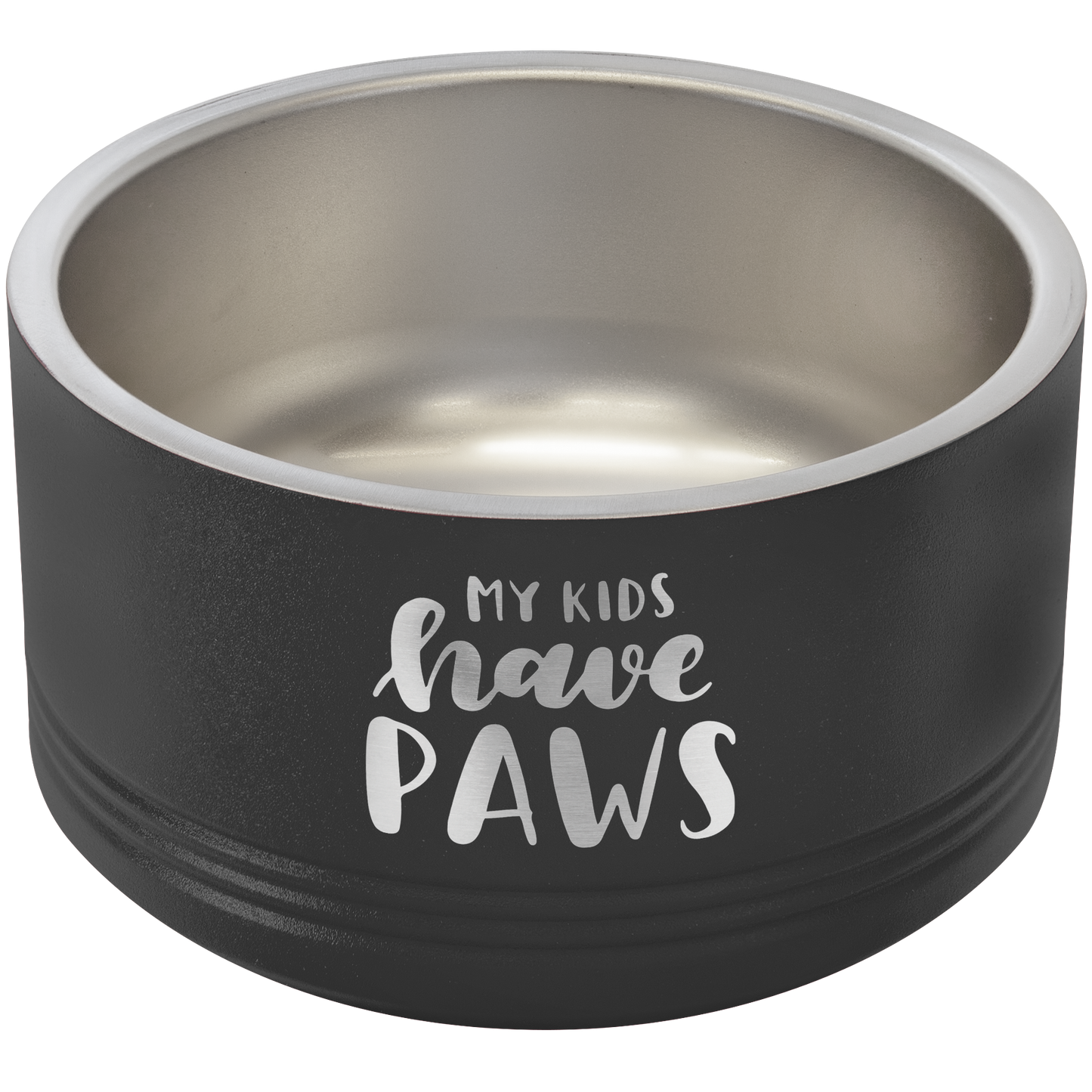 Black 18 oz. Polar Camel Powder Coated Stainless Steel Dog Bowl