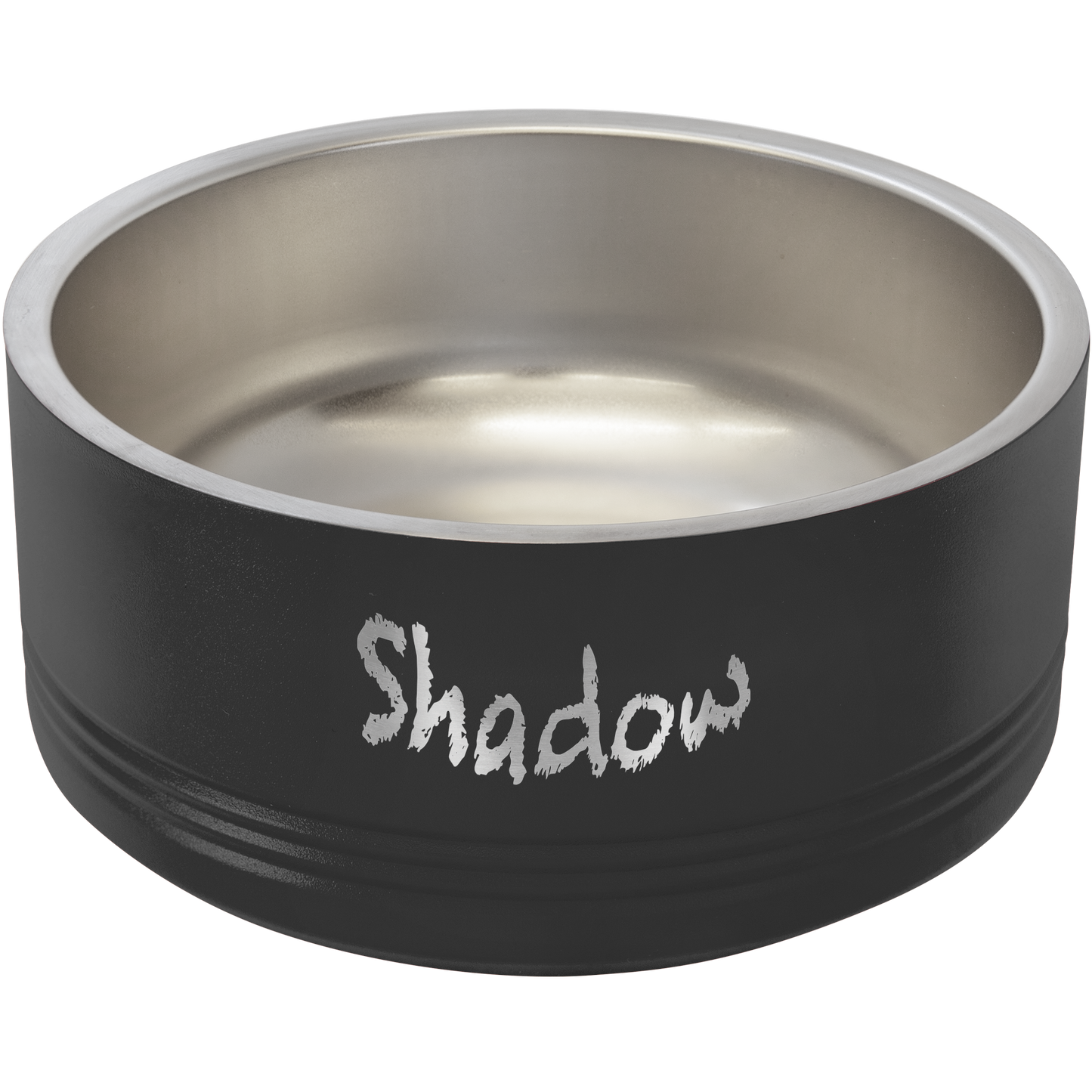 Black 32 oz. Polar Camel Powder Coated Stainless Steel Dog Bowl