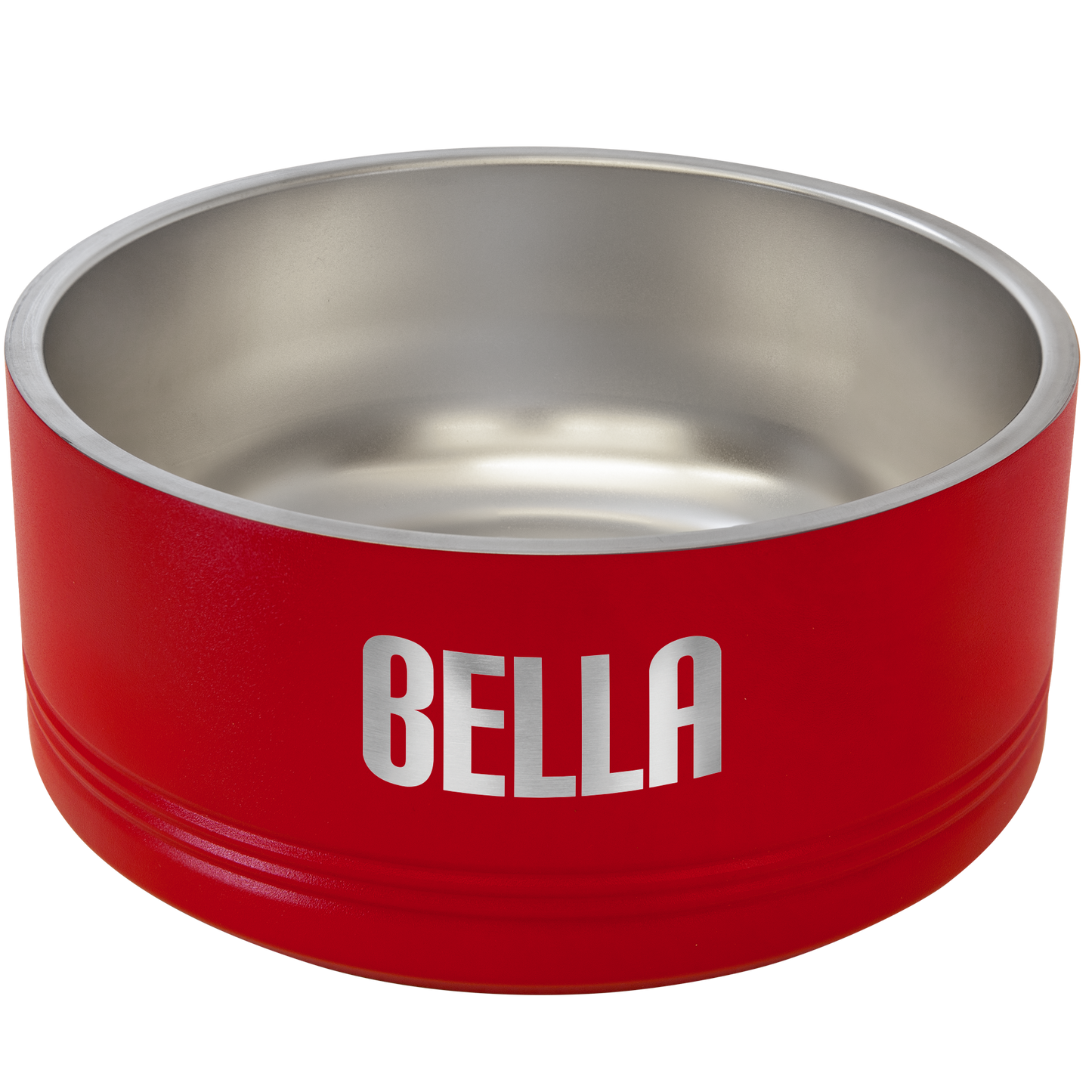 Red 64 oz. Polar Camel Powder Coated Stainless Steel Dog Bowl