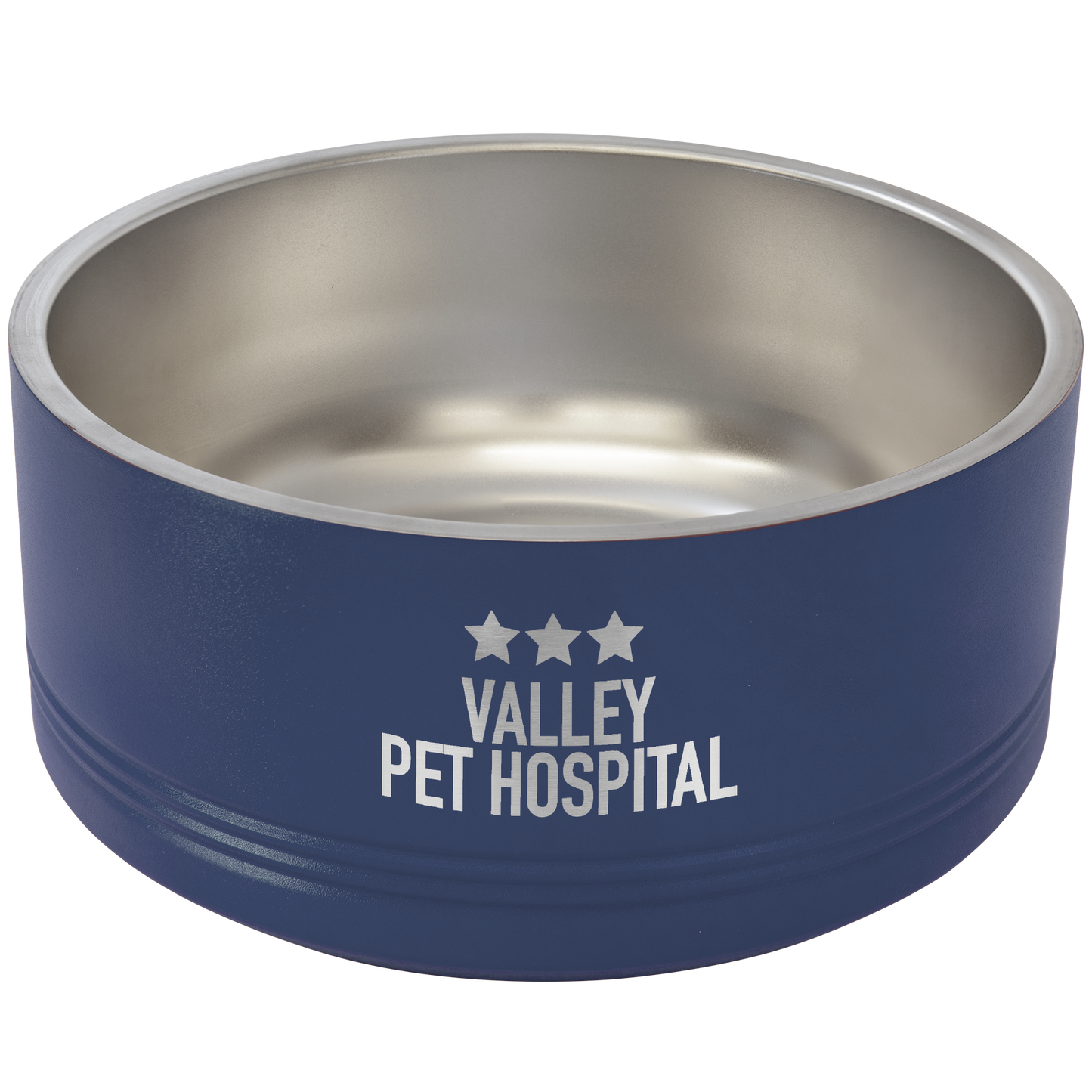 Navy Blue 64 oz. Polar Camel Powder Coated Stainless Steel Dog Bowl