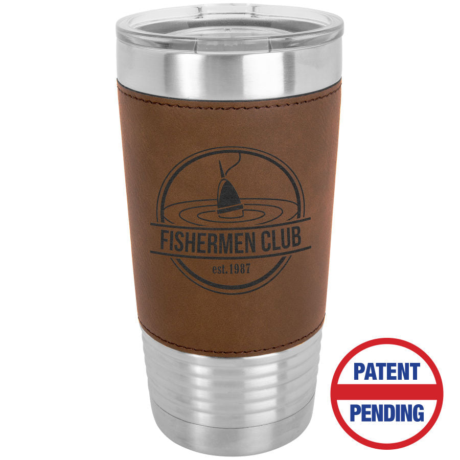 Dark Brown Polar Camel 20 oz. Leatherette Grip Tumbler