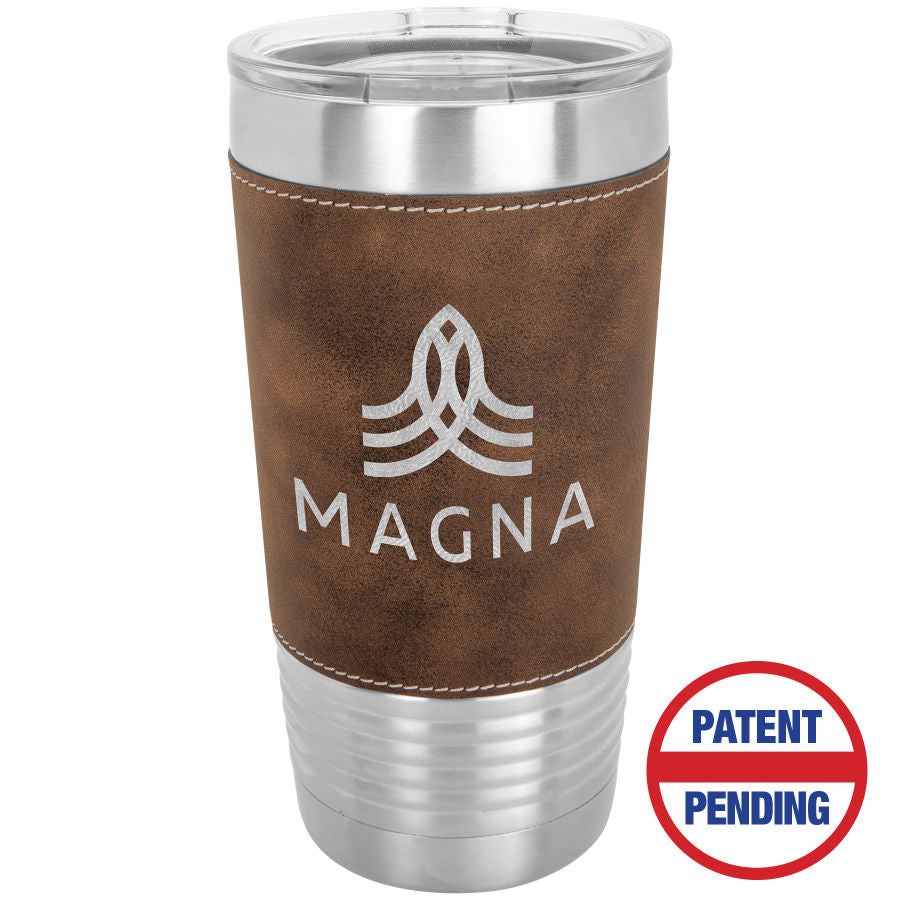 Rustic/Silver Polar Camel 20 oz. Leatherette Grip Tumbler