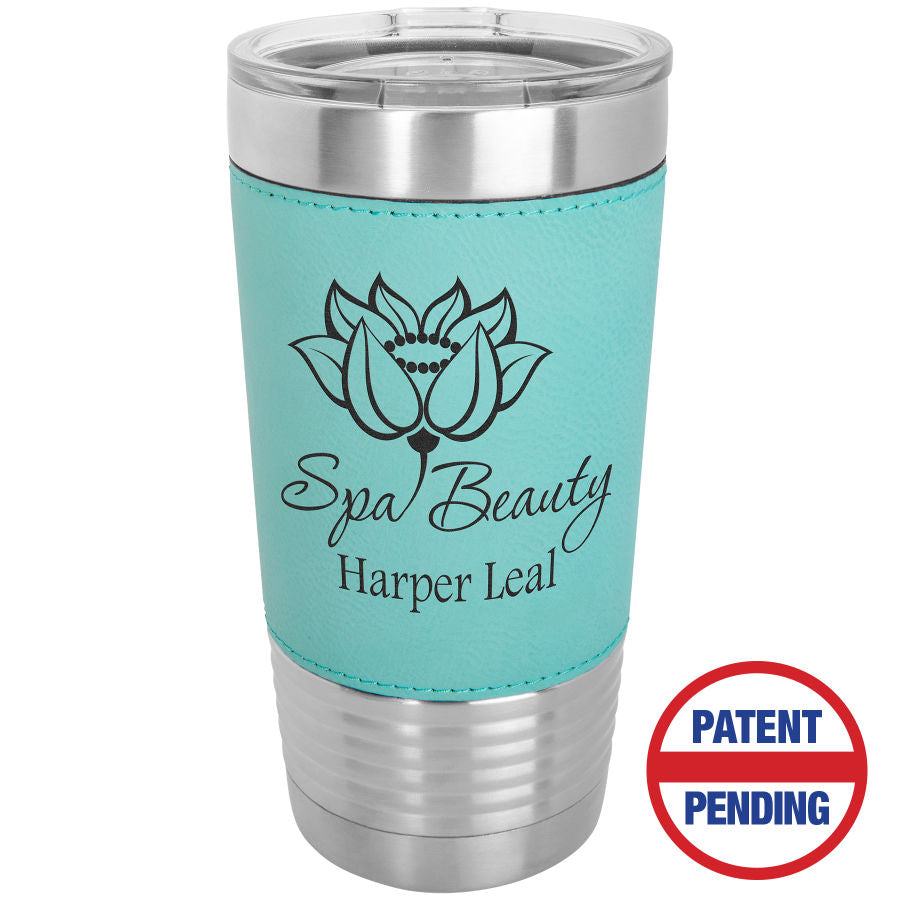 Teal Polar Camel 20 oz. Leatherette Grip Tumbler