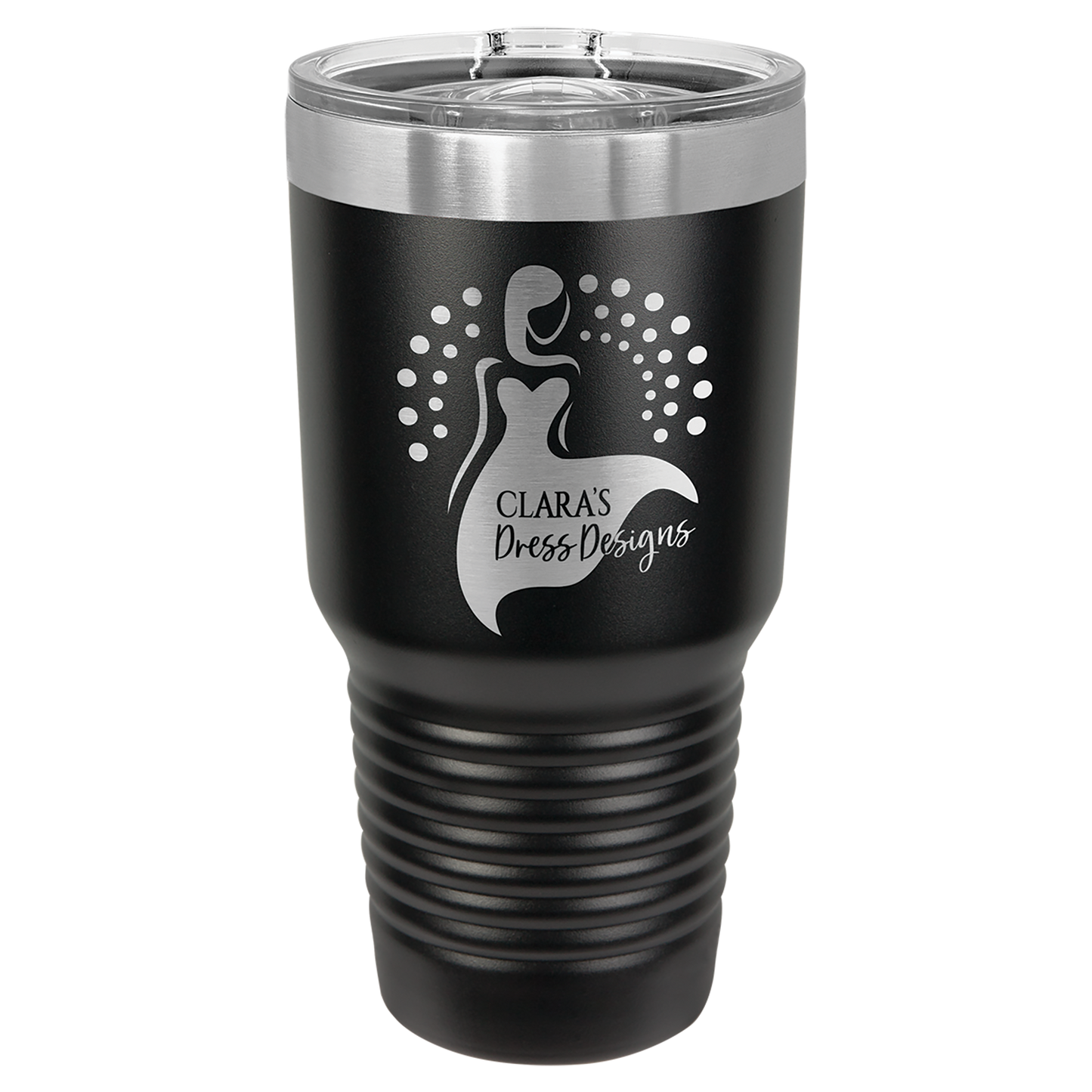 Black with Silver Ring 30 oz. Polar Camel Ringneck Tumbler with Slider Lid