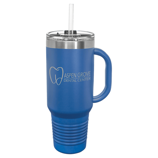 Polar Camel 40 oz. Royal Blue Travel Mug with Handle, Straw Included
