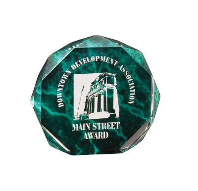 5" Green Marble Octagon Acrylic