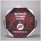 5" Red Marble Octagon Premier Acrylic