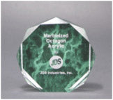 6" Green Marble Octagon Acrylic