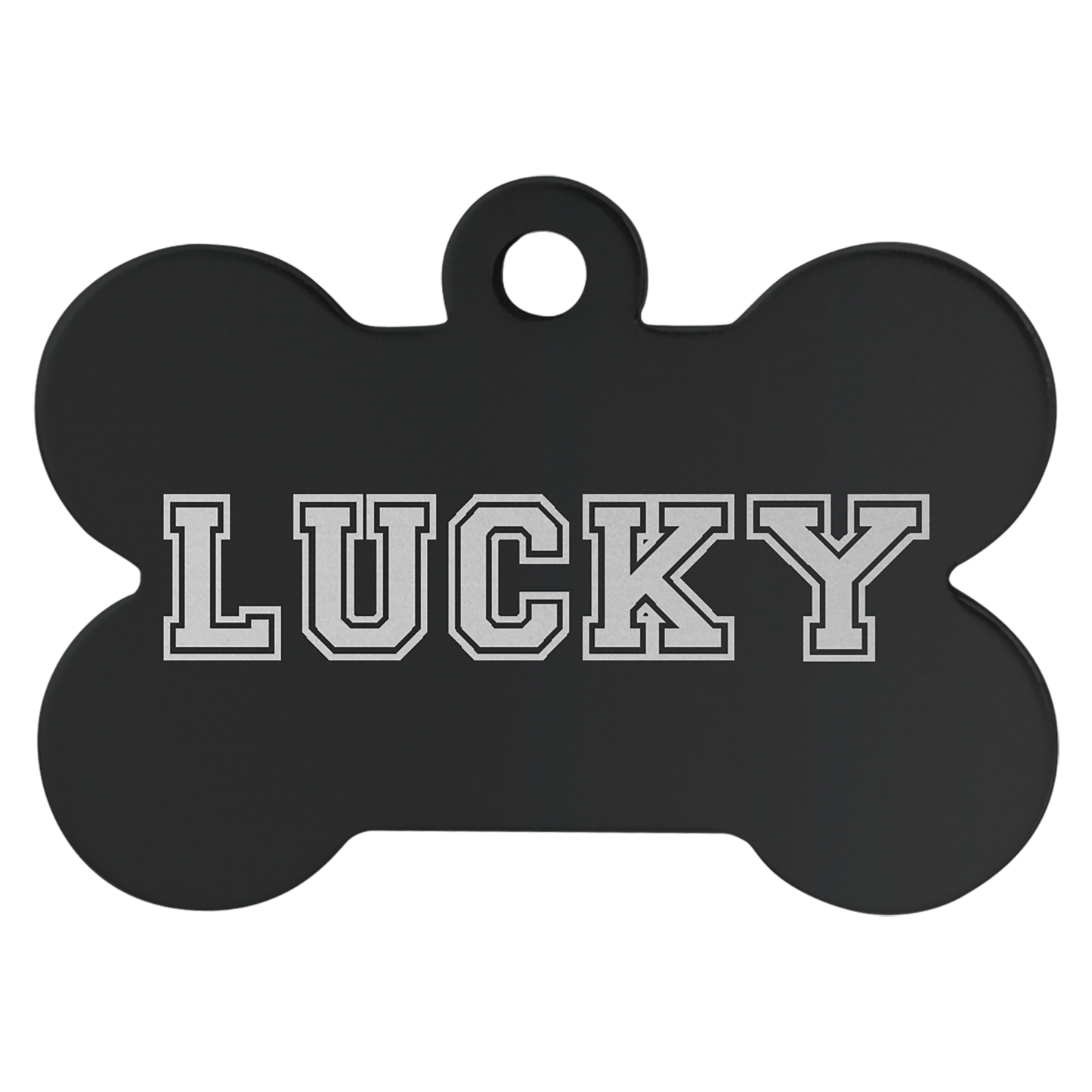 Black Anodized Aluminum Bone Pet Tag