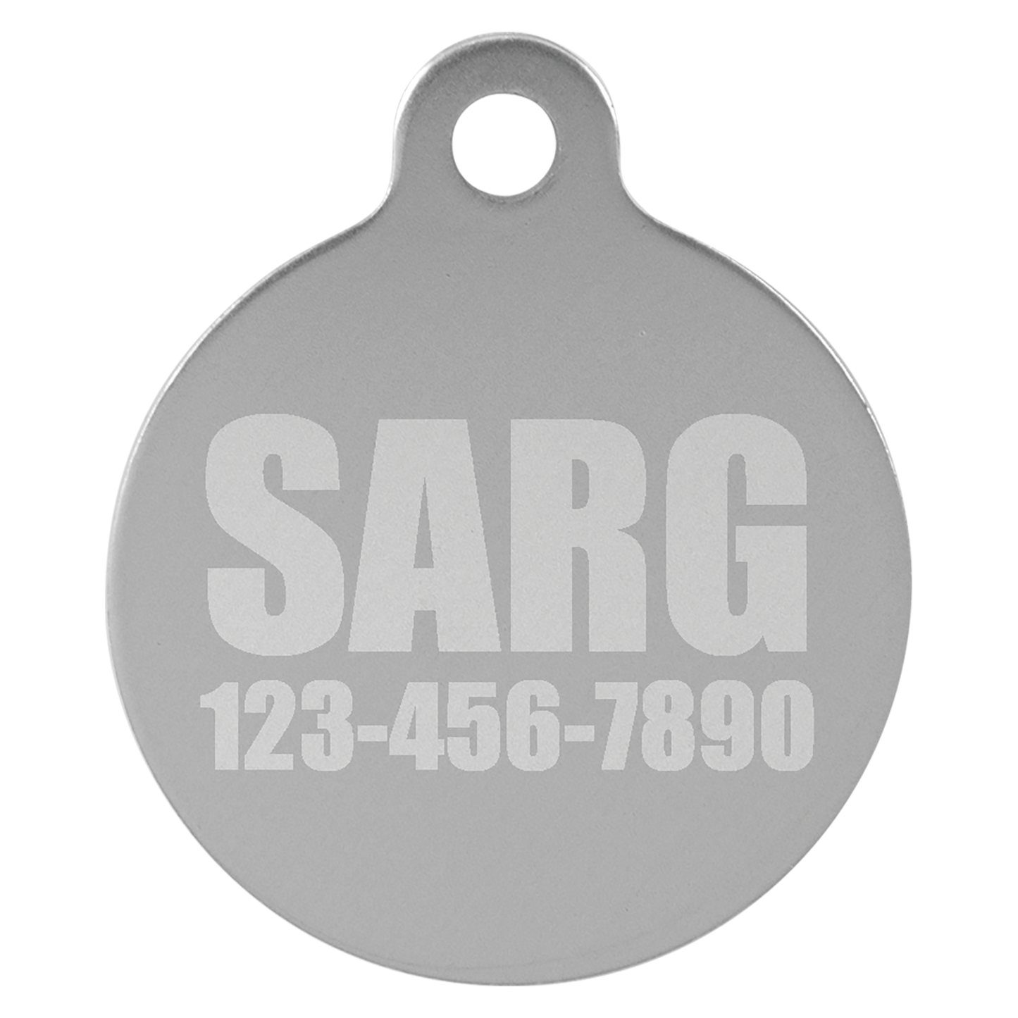 Silver Anodized Aluminum Round Pet Tag