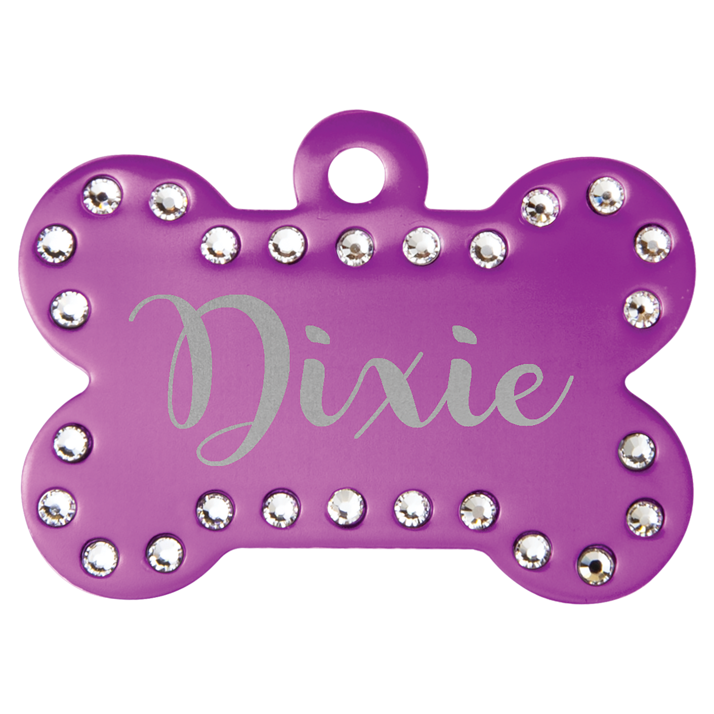 Purple Swarovski Bling Pet Tags