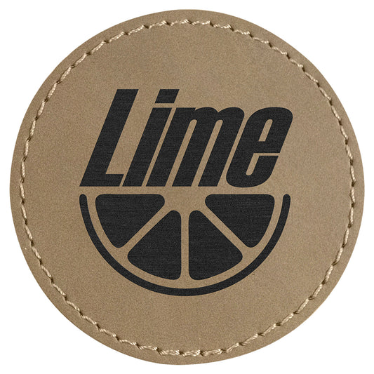 2 1/2" Light Brown Round Leatherette Patch with Adhesive