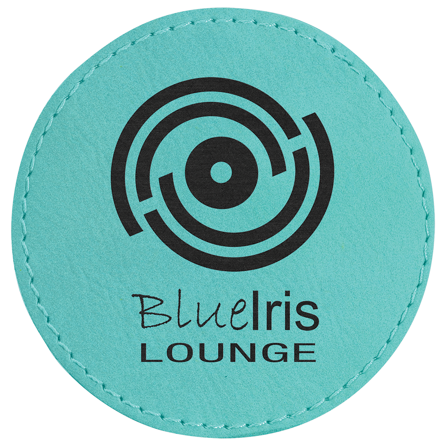 3" Round Teal Laserable Leatherette Patch with Adhesive