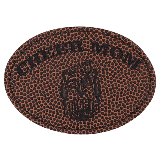 3 1/2" x 2 1/2" Oval Football Laserable Leatherette Patch with Adhesive