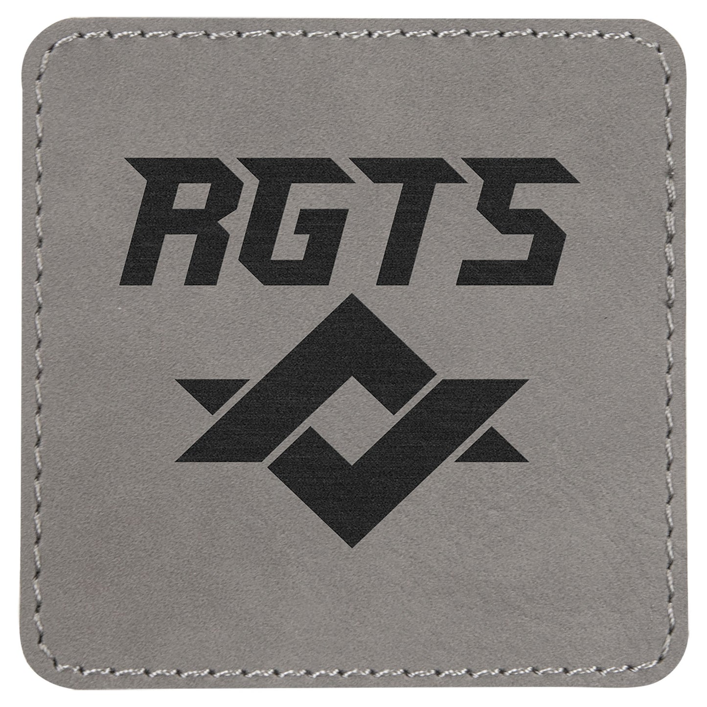 3" x 3" Gray Square Leatherette Patch with Adhesive