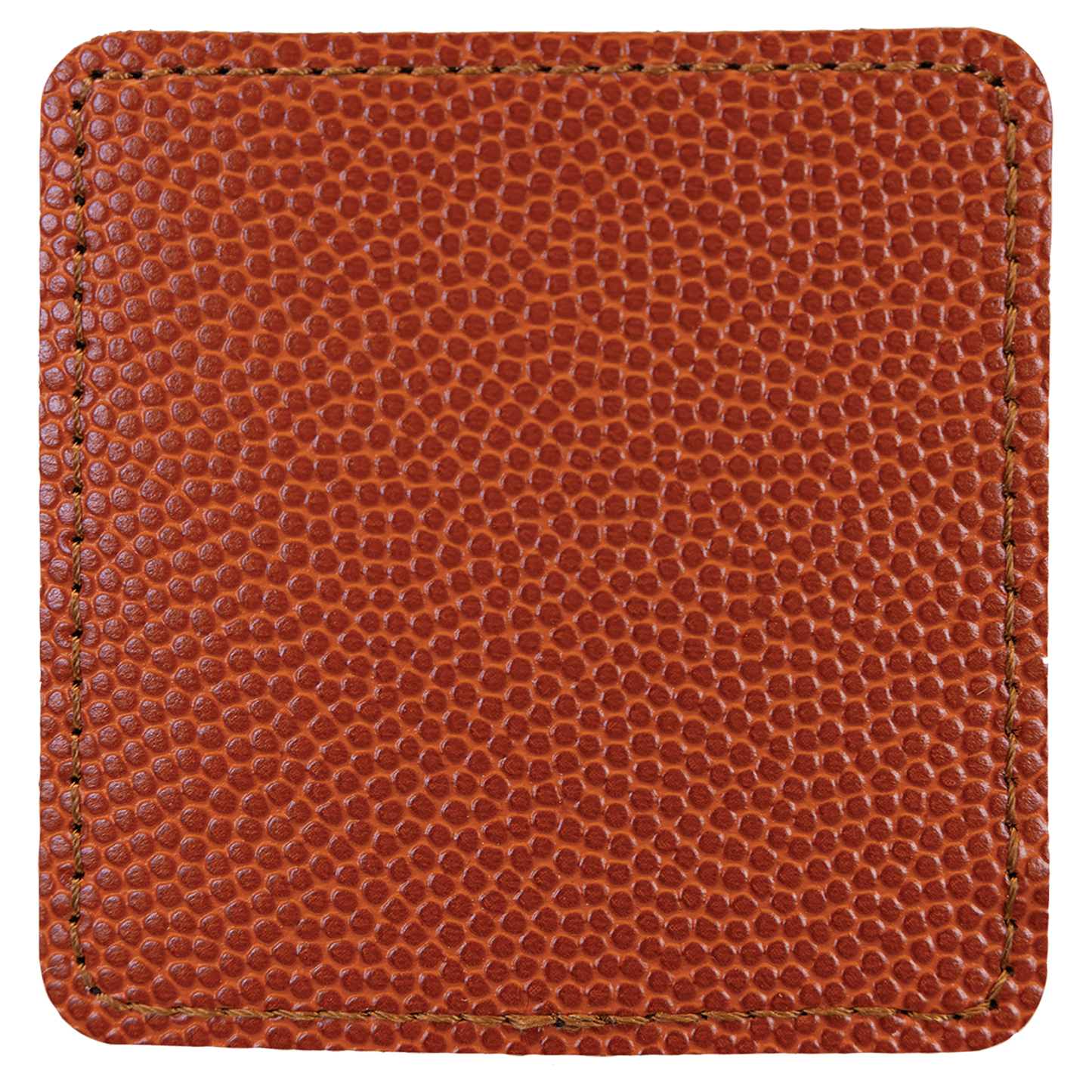 3" x 3" Square Basketball Laserable Leatherette Patch with Adhesive
