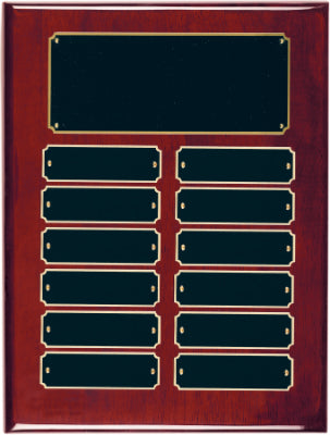 Rosewood Piano Finish Perpetual Plaque with 12 Plates