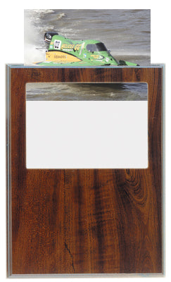 9" x 12" Cherry Finish Plaque with 5" x 7" Slide-In Photo Frame