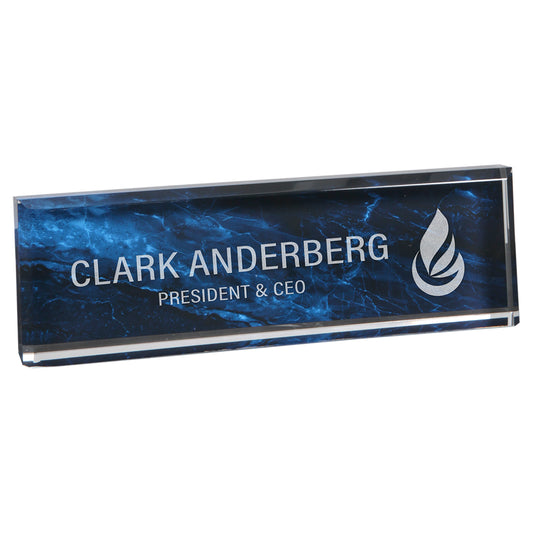 Blue Marble Acrylic Name Bar